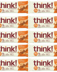 Think High Protein Bars  Creamy Peanut Butter 20g Protein 0g Sugar No Artificial Sweeteners Gluten Free GMOFree 21 Ounce bars 10 Pack