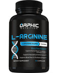 ORPHIC NUTRITION Extra Strength L Arginine - Nitric Oxide Supplement to Support Muscle Health, Exercise Performance and Endurance, Vascularity, Heart Health, Energy Levels* - 60 Caps