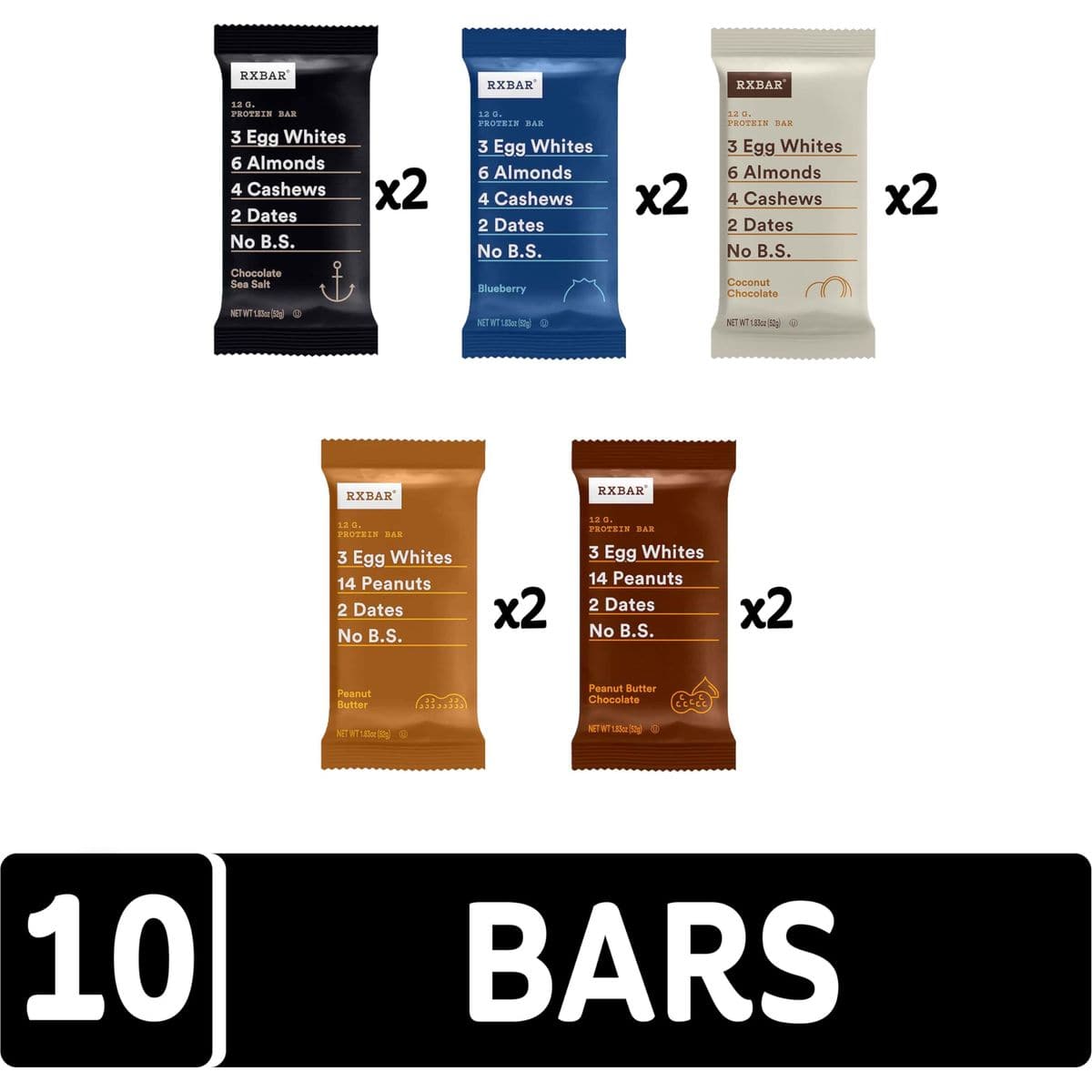 RXBAR Protein Bars Protein Snack Snack Bars Variety Pack 10 Bars