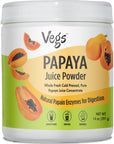 Vegs Papaya Fruit Juice Powder  Freeze Dried  Cold Pressed Papaya Fruit Juice Concentrate Flavoring Powder for Drinks Smoothies Baking Desserts Antioxidants Rich Sugar Free No Preservatives  14 oz