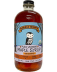 Organic Pure Vermont Maple Syrup in Glass Bottle  From Barred Woods Maple Grade A Dark Robust Former Grade B Pint 16 oz