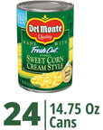 DEL MONTE FRESH CUT Golden Sweet Canned Cream Corn Canned Vegetables 24 Pack 1475 oz Can