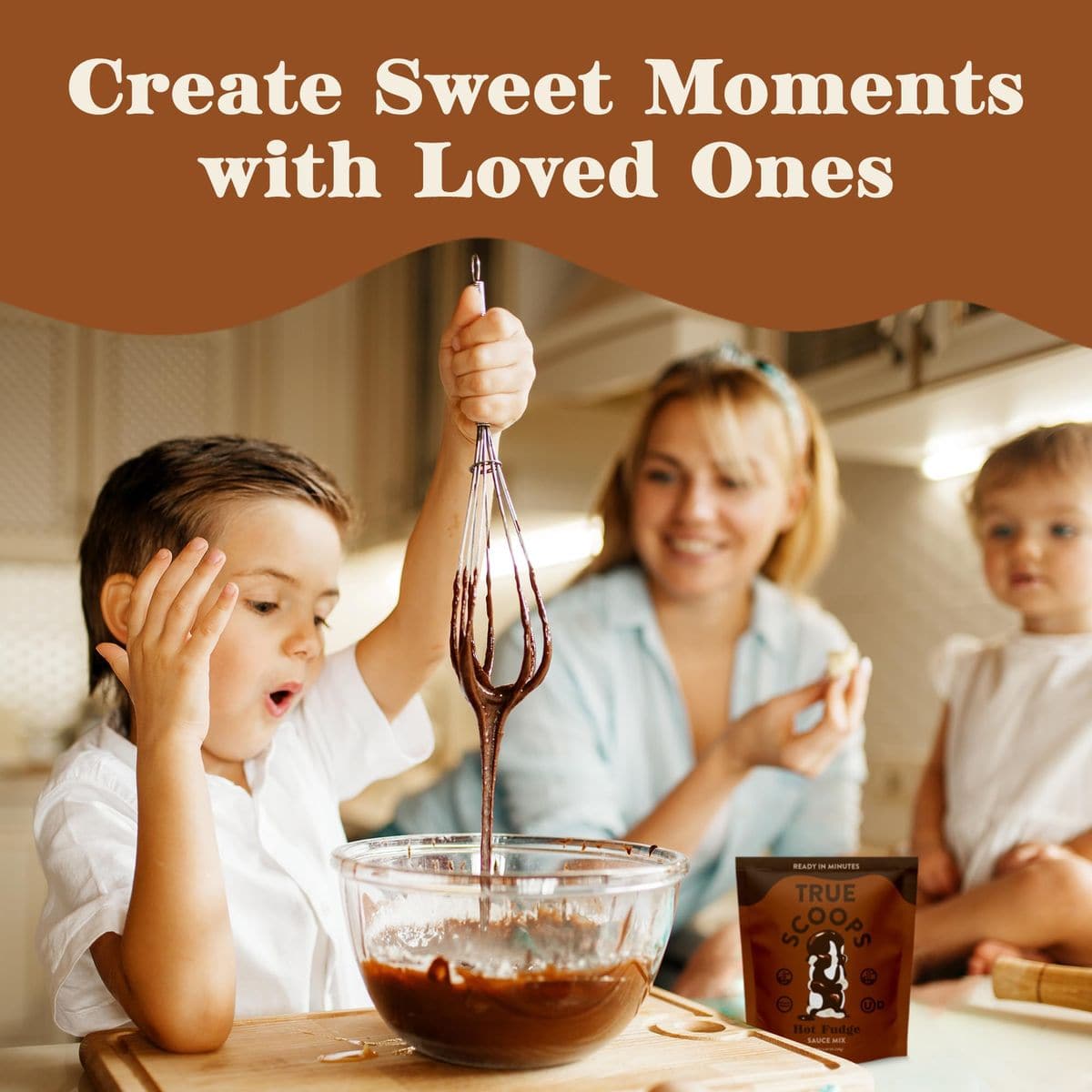 True Scoops 6Pack Hot Fudge Sauce Mix Add One Ingredient  Half  Half Makes 1 Cup of Sauce Made With Real Cocoa Powder GlutenFree PeanutFree and Kosher 124g ea