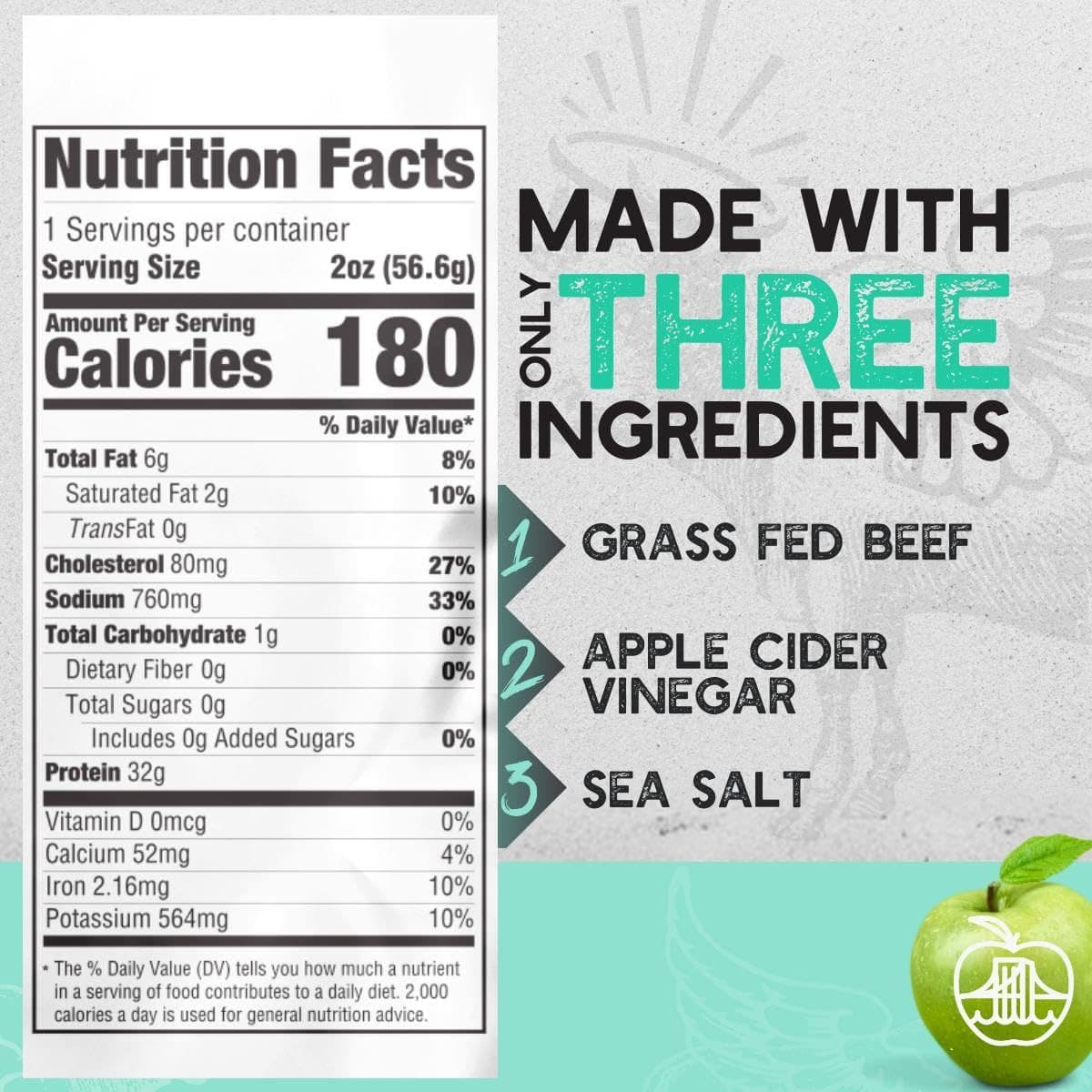 Brooklyn Biltong  CARNIVORE Snack Air Dried Grass Fed Beef South African Beef Jerky  AIP Approved Paleo Keto Gluten Free Only Salt Water and Vinegar Made in USA  16 oz Bag