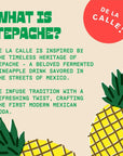 De La Calle Tepache  Pineapple Chili  Modern Mexican Soda  Craft Fermented Pineapple Sparkling Beverage  Certified Organic Antioxidant Rich NonAlcoholic Healthy Soda Low Sugar Low Calorie NonGMO