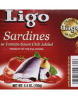 Ligo Sardine Bundle 3 Cans Sardines in Tomato Sauce 3 Cans Sardines in Tomato Sauce with Chili Added Pack of 6 Cans