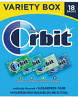 Orbit Sugarfree Gum 18 Pack Mint Variety Box