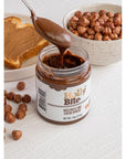 HollyBite Hazelnut  Cocoa Spread Vegan No Sugar or Oil Added High Fiber Keto Friendly  High Protein Gluten Free Healthy Fat Real Ingredients  110Z  Made in USA