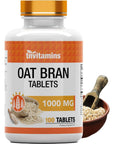 tnvitamins Oat Bran Tablets | 100 Tablets x 1,000 MG per Tablet | Oat Fiber Tablets | Soluble & Dietary Fiber Supplement | Supports Digestive Health * | High Potency Formula