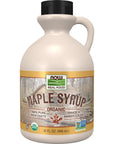 NOW Foods Certified Organic Maple Syrup Grade A Amber Color 100 Pure Light Delicate Flavor Certified NonGMO 32Ounce