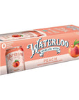 Waterloo Sparkling Water, Peach Naturally Flavored - 12 Fl Oz Cans, Pack of 12