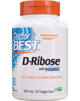 Doctor's Best D-Ribose with Bioenergy Ribose, Vegan, Energy Enhancement, 120 Veggie Caps