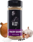 Poultry Seasoning by Chef Kev - Vegan Poultry Seasoning and Rub With Fresh Herbs and Spices - Pairs Well With Chicken, Turkey, Duck, and More - 5.8 OZ