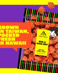 Asia Trans Seeded Red Li Hing Mui Crack Seed Plums  Hawaiian Favorite  Sweet Sour  Salty Dried Asian Plum