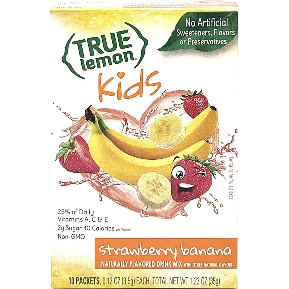 True Lemon Kids Variety 1 of each Blue Raspberry Wild Watermelon Strawberry Banana 10 Count Pack of 3 with By the Cup Mood Spoons