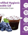 Mayde New Covenant Prefilled Communion Cups and Wafer Set 100 Count Prefilled Double Lid Communion Cups Containing Concordia Grape Juice  Wafer Set with 1 Year Shelf Life