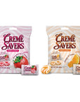 One Orange and Creme Strawberry and Creme 3oz Bundle  The Original Classic Creme Savers Featuring the Taste of Fresh Fruit and Cream