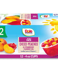 Dole Fruit Bowls Peaches in Strawberry Flavored Gel Snacks 43oz 12 Total Cups Gluten  Dairy Free Bulk Lunch Snacks for Kids  Adults