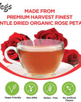 Vegs Rose Petals Tea  100 Pure Red Rose 30 Tea Bags  Organic Real Rose Flower Herbal Tea Caffeine Free  Premium Food Grade Rose Petals