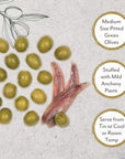 Roland Foods Manzanilla Olives Stuffed with Anchovies 1 Pound 9 Ounce Can Pack of 2