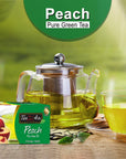 Tea4u Peach Green Tea  Hand Picked Leaves  Alternative To Caffeinated Beverages Keeps You Hydrated with Refreshing Aroma  25 Teabags