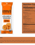 Emmys Organics Coconut Cookies  Variety Pack 15 oz Pack of 12 Dark Cocao Peanut Butter Vanilla Bean Chocolate Chip