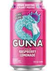 Gunna Craft Soda Beverage  Raspberry Pink Lemonade  Immune Boosting Sparkling Lemonade  Natural  Vegan  Keto  Soda  Sparkling Lemonade Cans  12 oz  12 pack