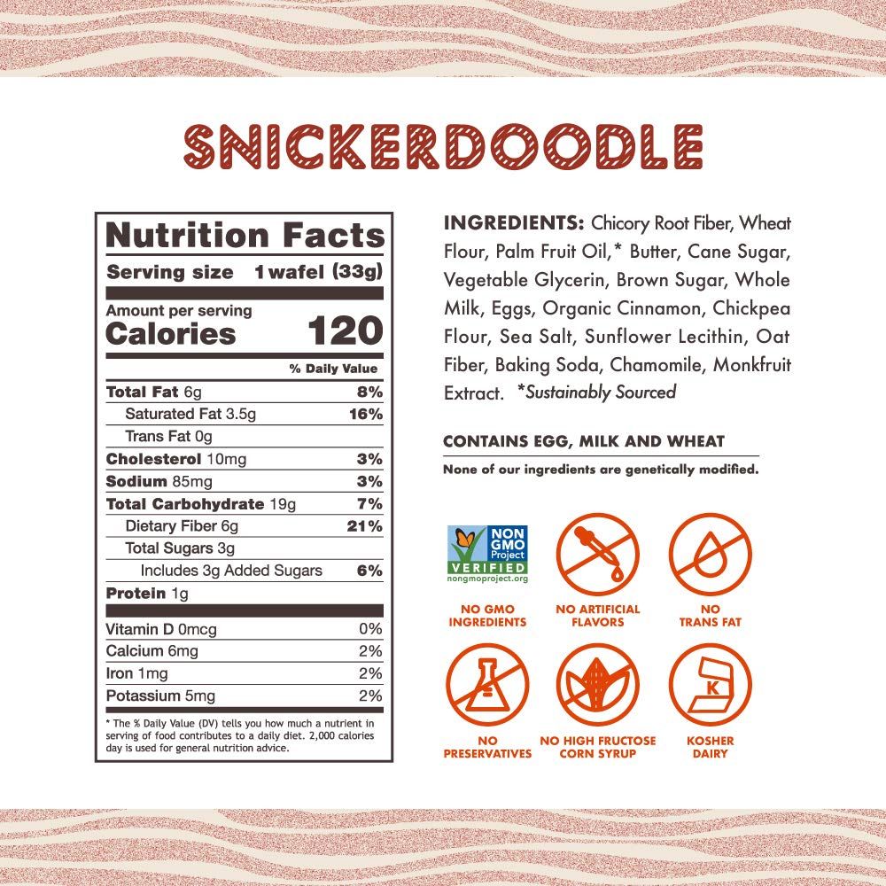 Rip Van Wafels Snickerdoodle Stroopwafels  Healthy Snacks  Non GMO Keto Friendly  Office Snacks  Low Sugar 3g  Low Calorie  12 Pack