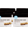 Amazon Brand - Happy Belly Protein Chewy Bars, Peanut Butter & Dark Chocolate, 30 Count (6 Packs of 5)