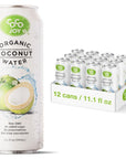 CoCo Joy All Organic Coconut Water Natural and Fresh NutrientRich CoconutWater Drink with Electrolytes Potassium and Other Nutrients 11 Fl Oz Pack of 12