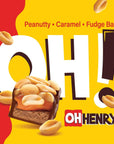 Oh Henry Peanuty Caramel Fudge Bar Full Size Individually Wrapped Candy Bars 15oz each Bulk 24 Pack