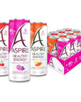 Aspire Energy Drink Original Variety 12 oz Can Blended with 80mg of Natural Caffeine from Green Tea and Guarana Seed Extract