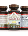 Vitamin D3 Gold 2000 IU - 120 vegan capsules [2000 IU] | Whole-food D3 (from lichen)