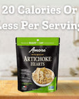 Amore Artichoke Hearts  Non GMO Verified ReadytoEat Herb Infused Vegetables In Resealable Bags  Snack On The Go Straight Out Of The Pouch  Herbs Infused  44 Ounce