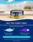 Safe Catch Wild Ahi Yellowfin Tuna Fish Canned Wild Caught Lowest Mercury Lean Protein Omega 3 GlutenFree Kosher Pack of 6