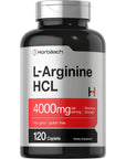 L-Arginine 4000mg | 120 Caplets | Maximum Strength Nitric Oxide Precursor | Vegetarian, Non-GMO, Gluten Free Supplement | by Horbaach