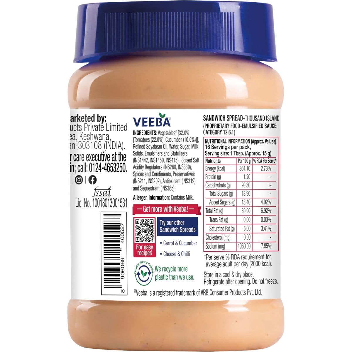 Veeba Thousand Island Sandwich Spread 250g