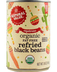 Natural Value Organic Refried Black Beans 16 Ounce Pack of 12