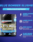 G Fuel Megaman Energy Powder, Sugar Free, Clean Caffeine Focus Supplement, Water Mix, Blue Slushee Flavor, Focus Amino, Vitamin + Antioxidants Blend, 9.8 oz (40 Servings)