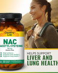 Country Life N-Acetyl Cysteine 750 Mg 30 Vegicaps