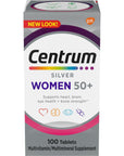 Centrum Silver Women's Multivitamin for Women 50 Plus, Multivitamin/Multimineral Supplement with Vitamin D3, B Vitamins, Non-GMO Ingredients, Supports Memory and Cognition in Older Adults - 100 Ct