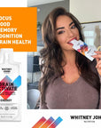 Whitney Johns - Brain Booster Gel Packs, Neuro Enhancer, Brain Supplements for Memory & Focus, Reduce Brain Fog Elevate Ketones, C8 MCT-F4T - Zero Added Sugar, 90mg Caffeine, 12 Go Anywhere Gel Packs