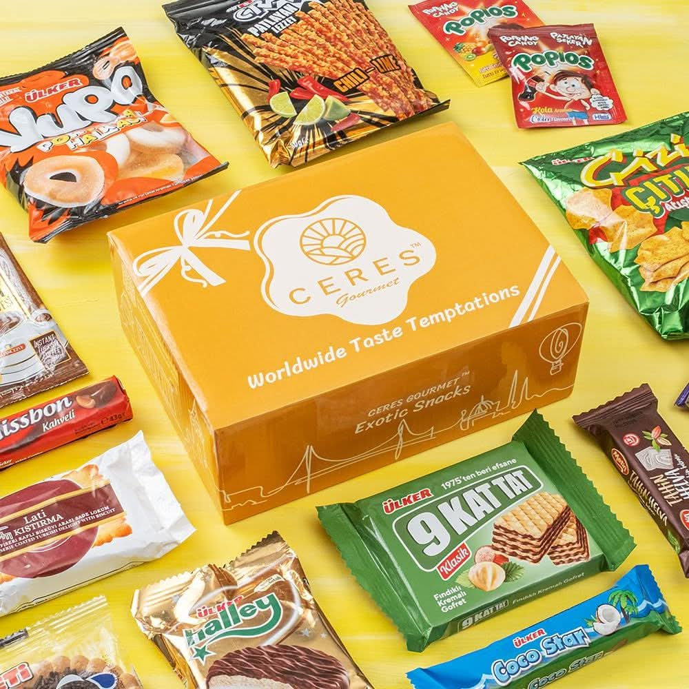 International Exotic Snack Box Variety Pack Count Premium Foreign Rare Snack Food Gifts for Fun Mystery Box of Snacks European Snacks for Adults and Kids Mini