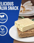 Assorted Sesame Halva Snacks Vanilla and Marble Flavors  Delicious Sweet Israeli Snacks Sesame Treat Bars Assortment for MeltinYour Mouth Delight Vegan Kosher  12 Pack 088 Oz Each Total 25g