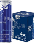 Red Bull Blueberry Blue Edition Energy Drink 84 Fl Oz Cans 4 Pack