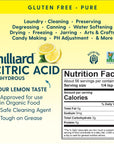 Milliard Citric Acid - 100% Pure Food Grade Non-GMO Project Verified (4 Ounce)