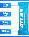 Atlas Protein Bar 20g Protein 1g Sugar Clean Ingredients Gluten Free Starter 7 Count