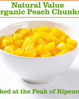 Natural Value Organic Yellow Cling Chunky Peaches 15 oz pack of 4 Product of USA Gluten Free Vegan GMO Free Non BPA Lining In organic fruit juice from concentrate