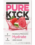 PURE KICK Hydration Singles To Go Drink Mix Strawberry Watermelon Includes 3 Boxes with 6 Packets in each Box 18 Total Packets