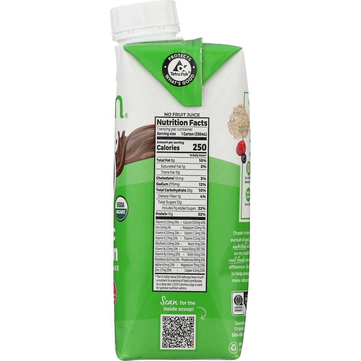 ORGAIN Organic Creamy Chocolate Fudge Drink 11 FZ